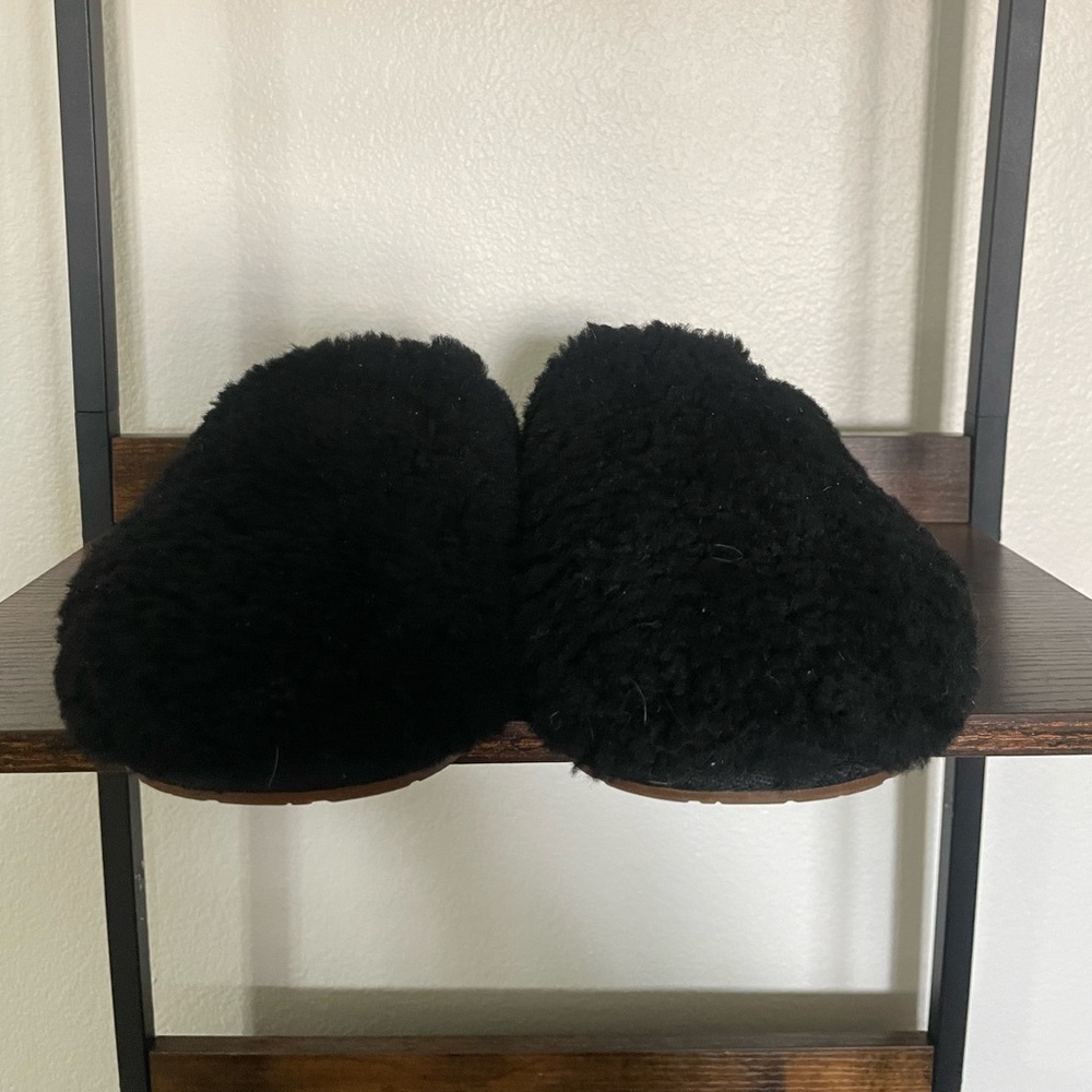 UGG Black Shearling Slippers